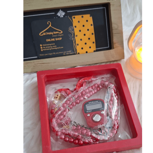 Luxury Digital LED Counter With Beads Tasbeeh Set  [ডিজিটাল কাউন্টার এবং দানা তাসবিহ সেট ] Combo Box