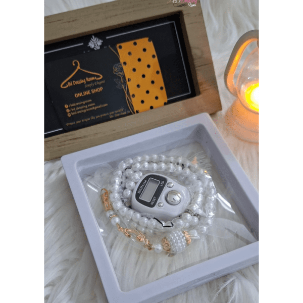 Luxury Digital LED Counter With Beads Tasbeeh Set  [ডিজিটাল কাউন্টার এবং দানা তাসবিহ সেট ] Combo Box